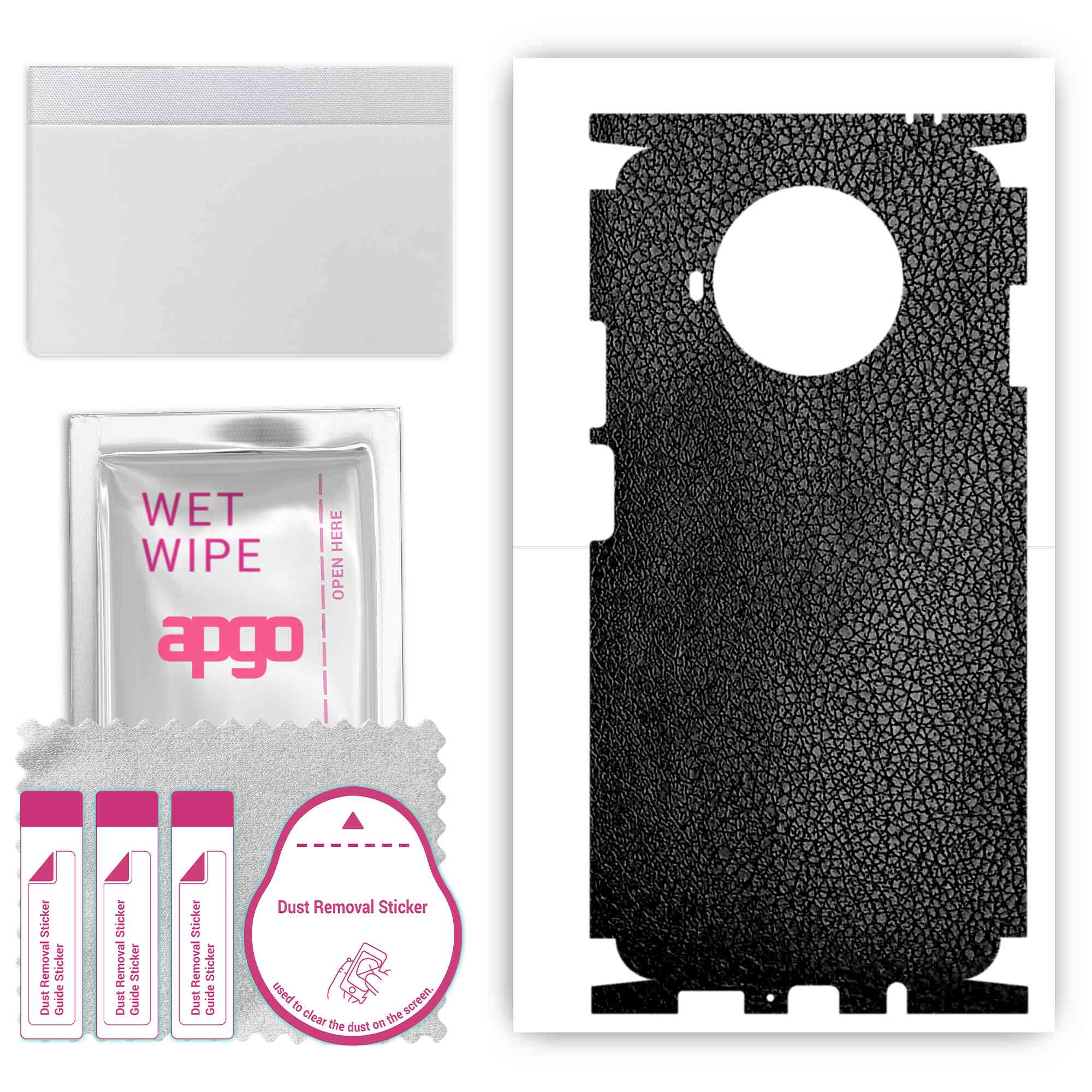 

apgo Protective Skin Sticker for the back+sides compatible with Xiaomi Mi 10T Lite 5G, Full Wrap Film, Foil, Vinyl - Pattern Black Leather