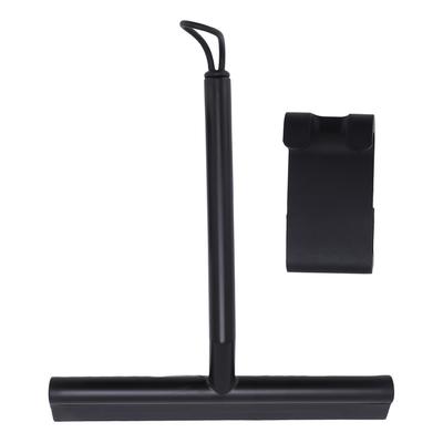 Shower Squeegee TPE PP Soft Head Glass Door Mirror Car Window Squeegee with Hanging Rope and Hook Black