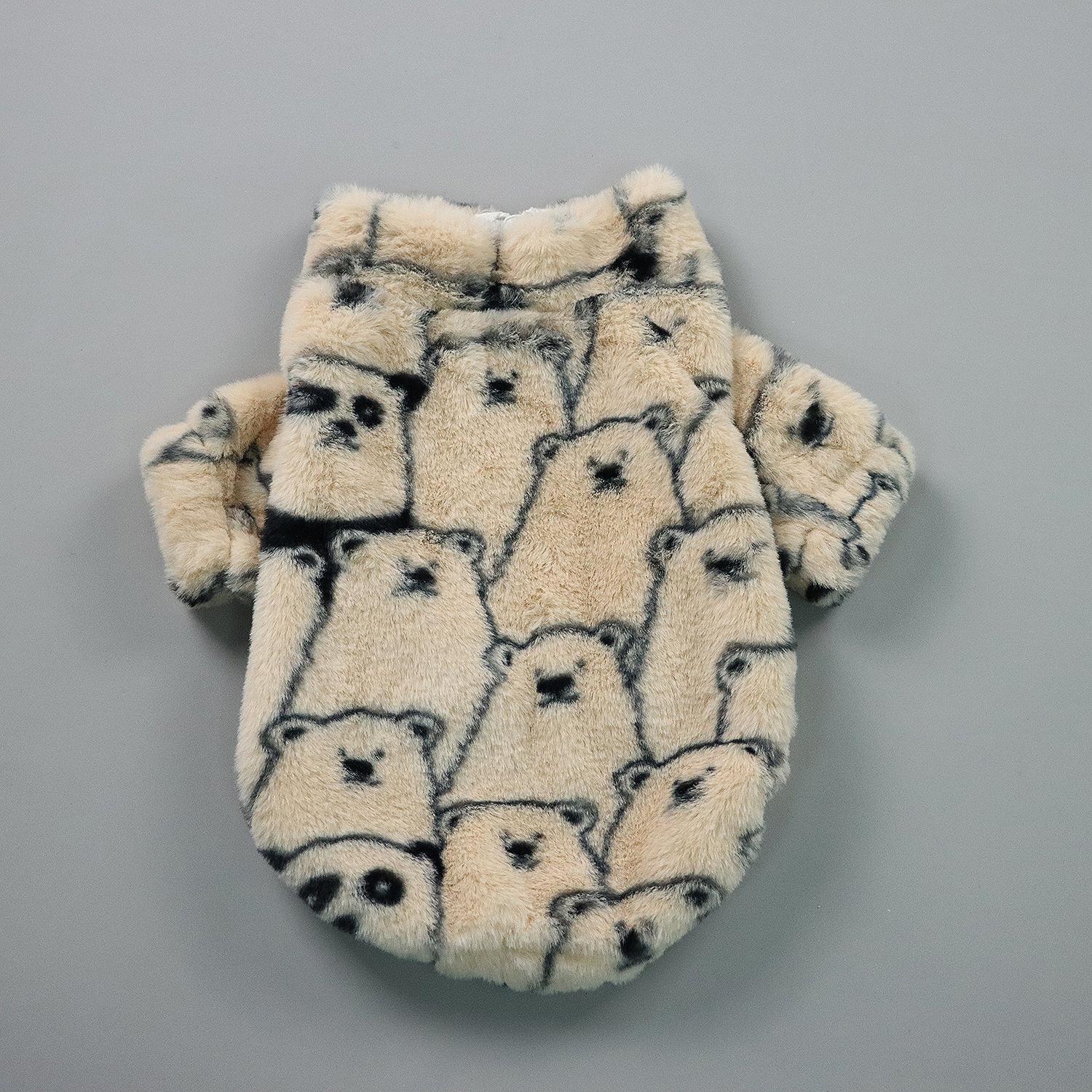 

Pet Fuzzy Clothes for Dog Cat Puppy Coat Little Bear Pattern Sweatshirt Fashion Dog Warm Outfits for Small Medium Dog for Autumn XS（old） бежевий