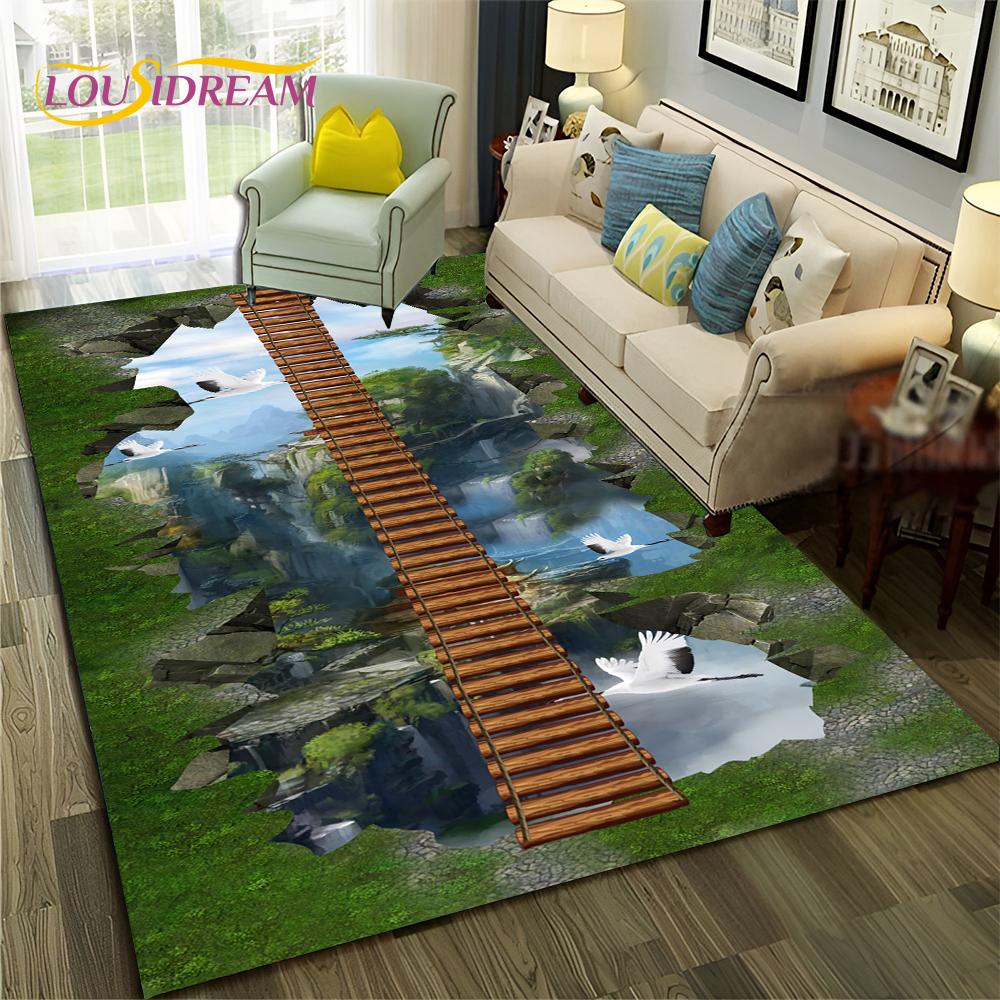 HD Hallucination Vision 3D Illusion Carpet Rug for Home Living Room Bedroom Sofa Doormat Decor,Child Area Rug Non-slip Floor Mat