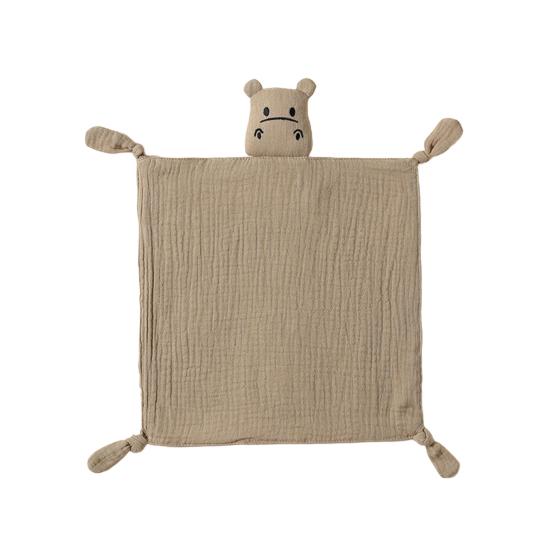 Cotton Baby Security Blanket Hippo Loveys with Bite-Friendly Corners Teething Safe Baby Towel for Newborns Infants