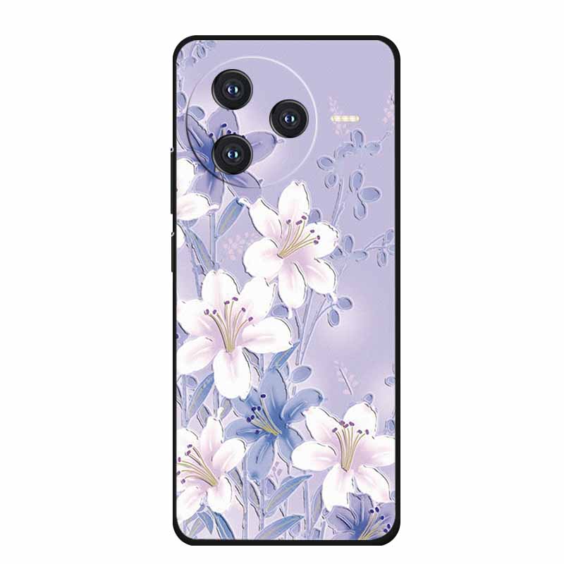 Für Xiaomi POCO F7 Pro Ultra Hülle F7Pro 3D Präge Blume Schwarzes Silikon Weiche Rückseite Hülle Für Redmi K80 Pro Hülle K80Pro Coque