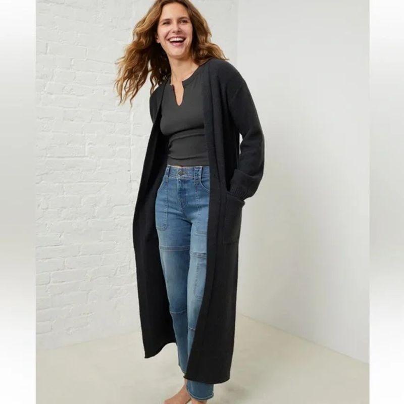 

Sunshine House Autumn and Winter New Arrival Export European and American plus Size Women s Clothes Long Knitwear Cardigan Sweater Coat Shawl Dark gray XL: Bust size 128