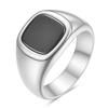 Vintage Geometric Square 12MM Diamond Set Stainless Steel Ring Ring with All Fashion Couples Jewelry Gift