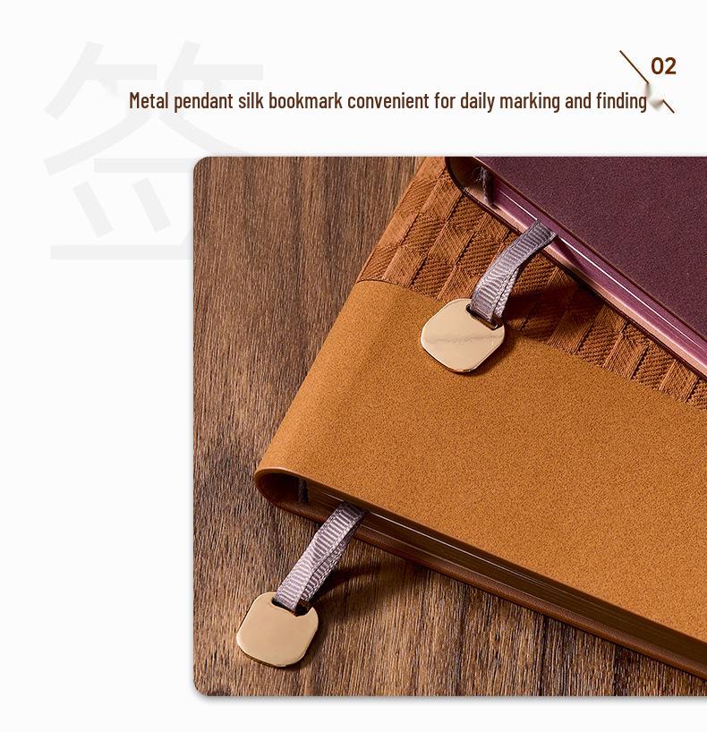 Retro Plaid A5 Soft Leather Notebook - Custom Business Diary with Thick Daolin Paper, High Aesthetic Value
