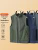 Men's Thickened Fleece Vest, Stand Collar, Double-Sided, Sleeveless Winter Warm Gilet