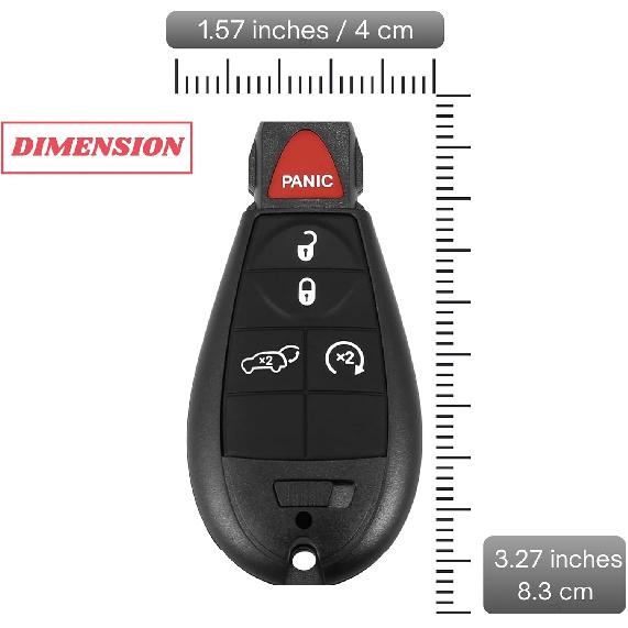 Replacement Keyless Entry Remote Car Key Fob GQ4-53T 433MHz for Jeep Cherokee 4+1 Button Semi-Smart Key Fob, Electronic 46 Chip, Compatible with Jeep