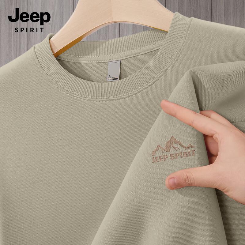 JEEP SPIRIT Men's 2025 Autumn/Spring Round Neck Loose Sweatshirt
