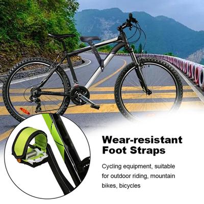 2Pcs Bike Pedal Straps with Fastener Tape Wear Resistant Ultra-light Adjustable Anti-Slip Universal Bicycle Feet Straps Biking Accessory