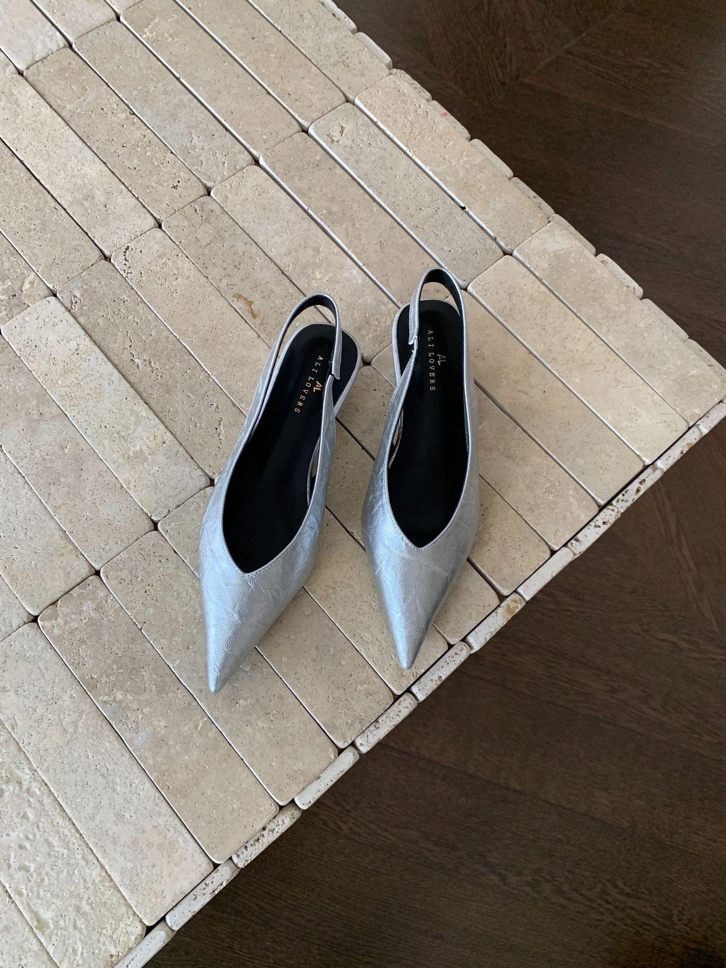 Women S Shoes French Style Wedge Heel Apricot Closed Toe Sandalsfairyspring Summer Pointed Toeskirt-Matchingwanwan Style Pumps 35 серебряный
