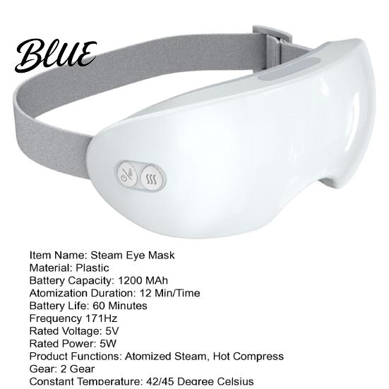 Temperature Control Eye Mask Steam Massager with Hot And Cold Compress Ultrasonic Mist Spray for Dry Eyes Silicone Fatigue Relief Adjustable