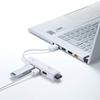 Sanwa Supply USB Gen 1 USB Combo 4 Bus 3.1 + 2.0 Hub, Ports, Powered, White, USB-3H421W