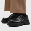Z Leather Shoes Spring British Style Retro Heightening Big Head Derby Shoes Black Casual
