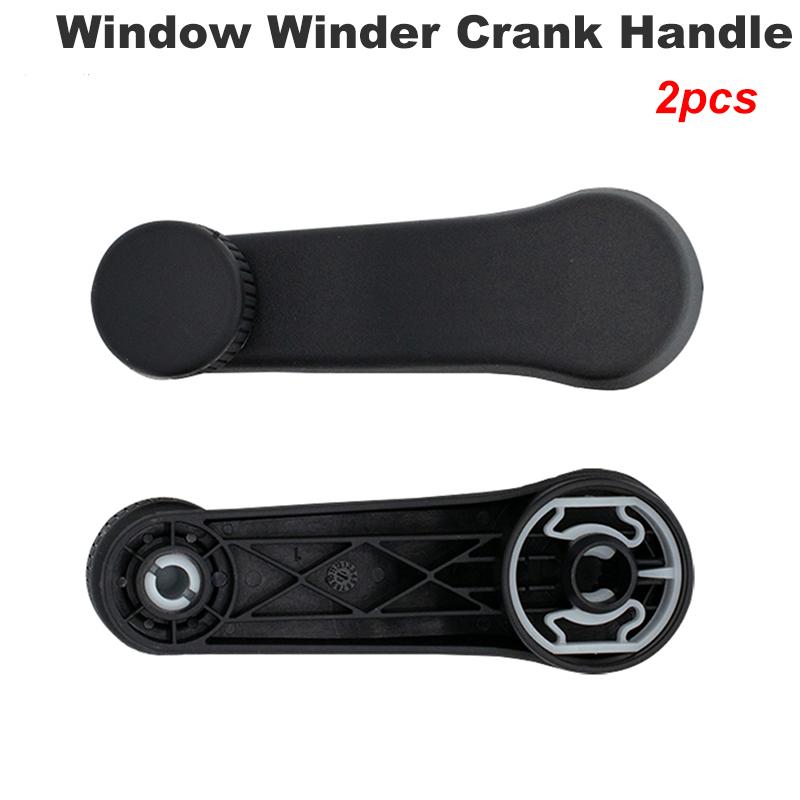 2Pcs Black ABS Car Manual Window Crank Handle Winder Lever for VW T4 Transporter Golf MK3 MK4 Beetle 1H0837581D