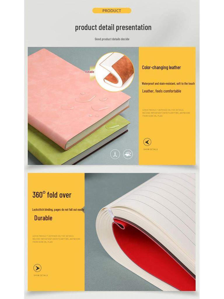 Qinde Li A4 Dickes Postgraduierten Softleder Tagebuch Blankes Cornell Notizbuch