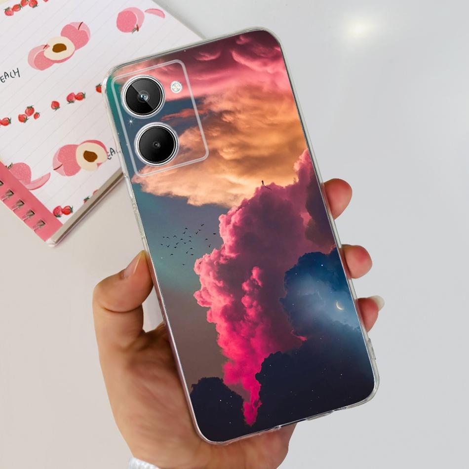 Cute Flower Cat Painted Case For Realme 10 / Realme 10 Pro / Realme 10 Pro+ Soft Silicone TPU Cover For Realme10 4G 10Pro Plus