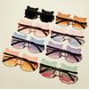 Kids Cute Rimless Sunglasses Korean Cartoon Gradient Sun Protection Glasses for Boys Girls Summer Outdoor