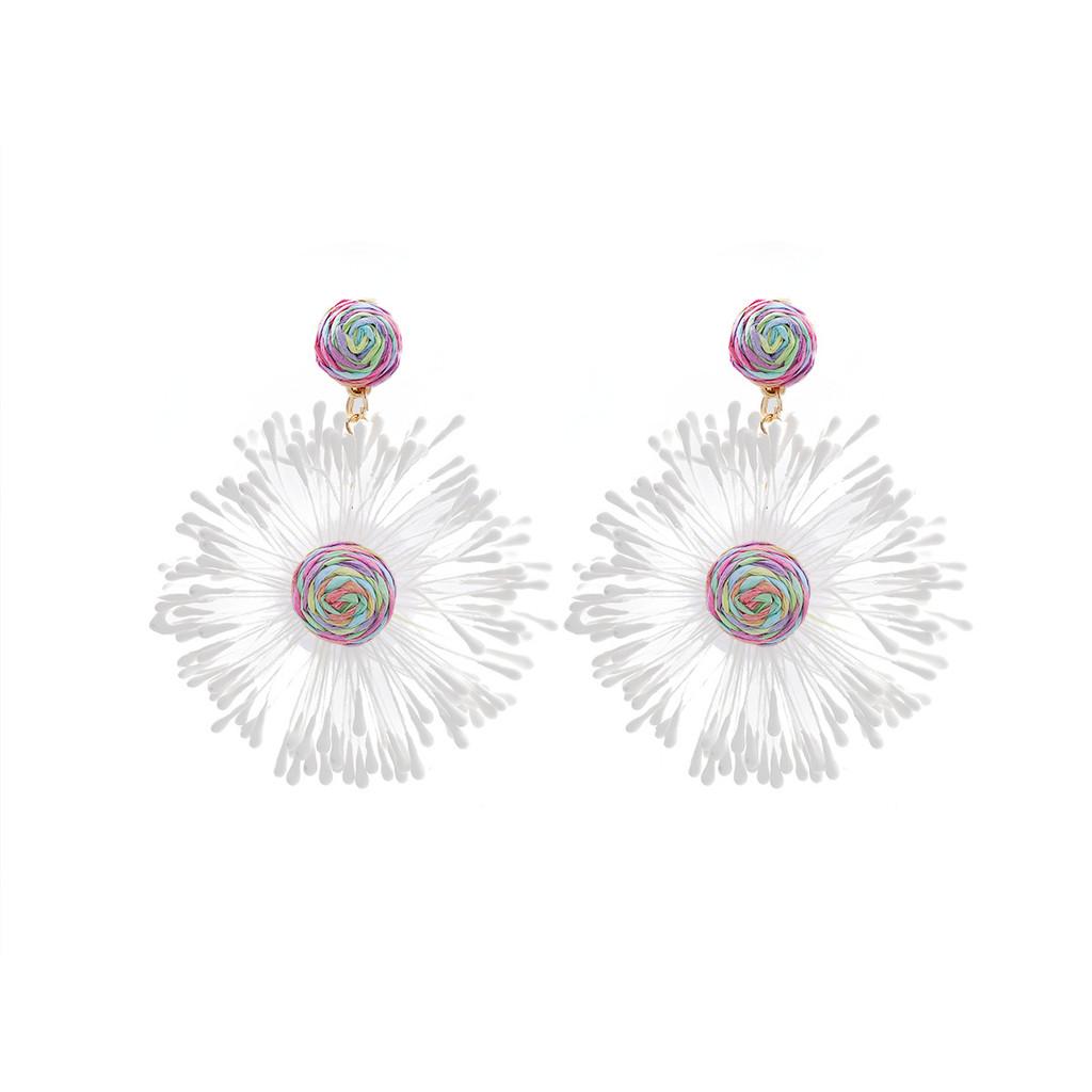 Pinkdudu Exaggerated Flower Zinc Alloy Earrings Fashion Simple Vacation Drop Earrings Women Jewelry PD2257