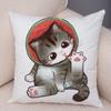 Cute Cartoon Cat Cushion Cover Decor Funny Lovely Pet Animal Print Pillowcase for Sofa Home Car Soft Plush Pillow Case xcm