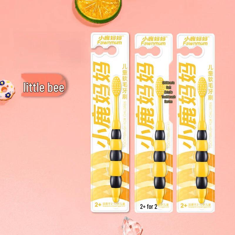 Little Deer Mama Little Tiger Bee Children s Toothbrush (3-Pack)