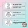 925 Silver Hypoallergenic Cute Bunny Rabbit Pendant Charm Easter Bead Fit Bracelets Adorable Jewelry Gift for Women