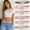 PU Leather Women Belt Border Bead Dress Waist Belt Bowknot Waist Strap  for Dress Jeans Daily Wear