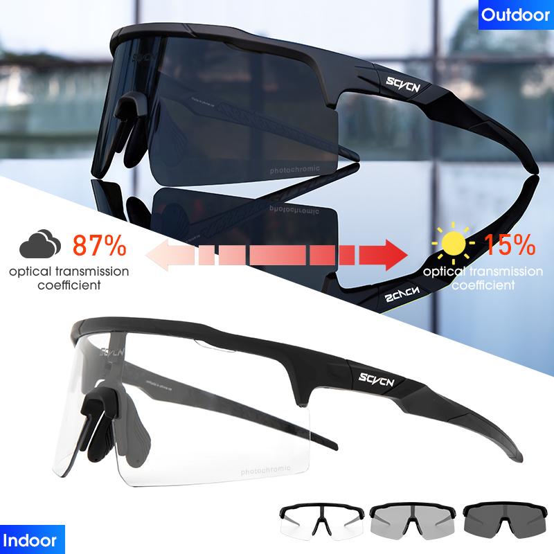 SCVCN Photochromic Sunglasses for Man Cycling GlassesBike Glasses UV400 Rosd Speed Bicycle Eyewear MTB Outdoor Woman Goggles