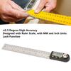 Digital Angle Ruler 200mm 0 to 360 Degree Stainless Steel Lock Function Angle Measuring Tool for Woodworking Craft DIY
