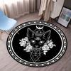 1pc Egyptian Anubis Design Round Rug - Crystal Velvet Polyester, Non-Slip Carpet Chair Mat for Bedroom, Living Room Decoration