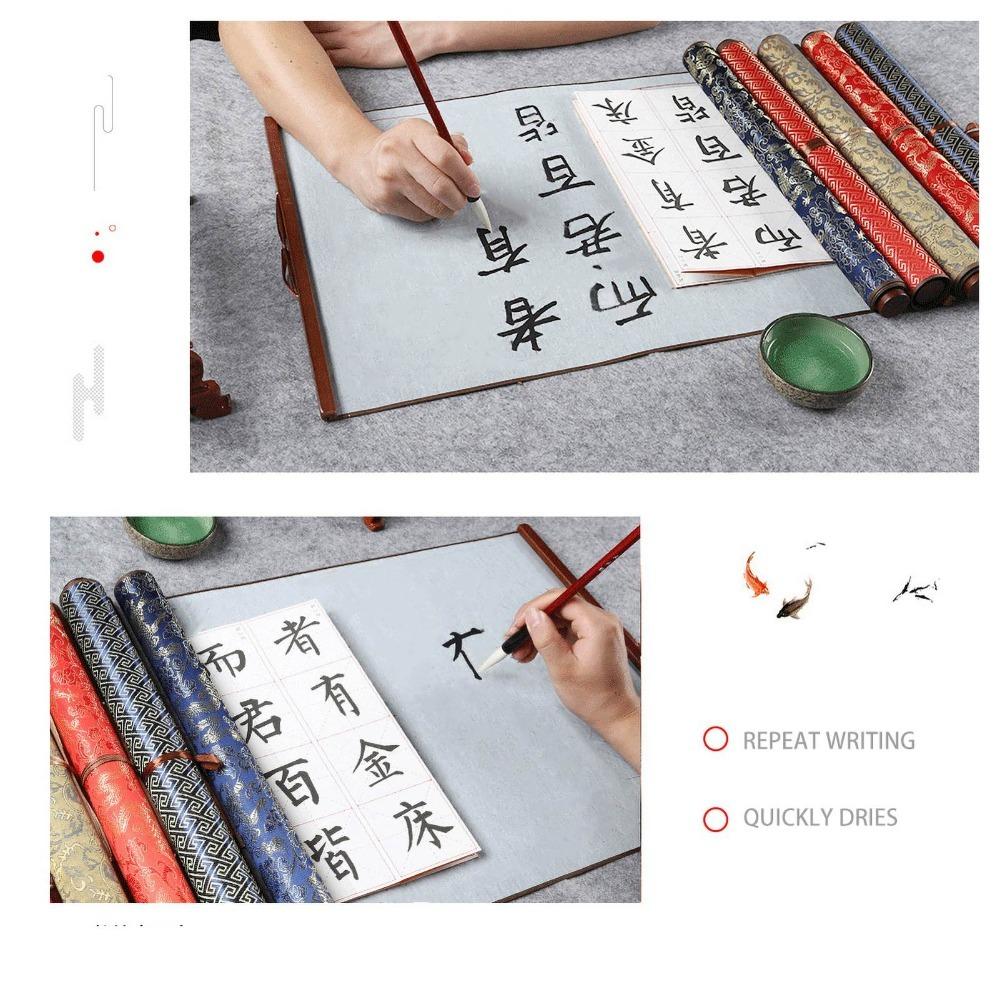 Reusable Water Writing Cloth 30.7×15 Inch Large Calligraphy Practicing Tool Scroll Style Magic Canvas Reusable Calligraphy Paper