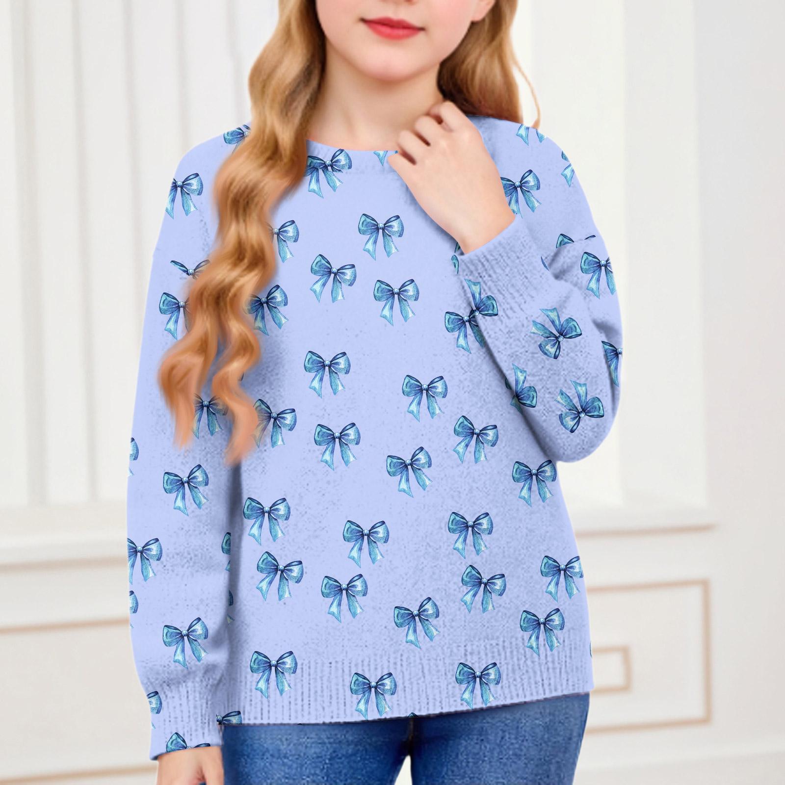 

Толстовки для дітей, хлопчиків та дівчаток, в язані светри, милі сорочки, осінні пуловери з круглим вирізом, топи 100 синій