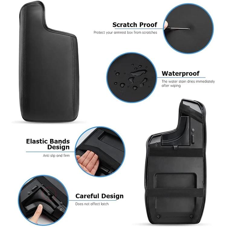 Microfiber Leather Car Armrest Box Pad Center Console Protect Cover For Subaru Crosstrek 2017 2018-2023 Interior Car Accessories