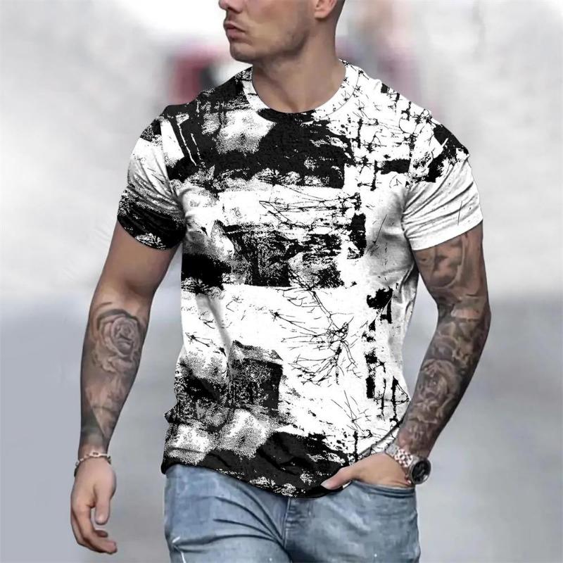 Summer Men's T-shirt Fashion Graffiti Pattern 3D Print Casual Loose Outdoor Boy Short Sleeve Tees Top Pullover Clothing