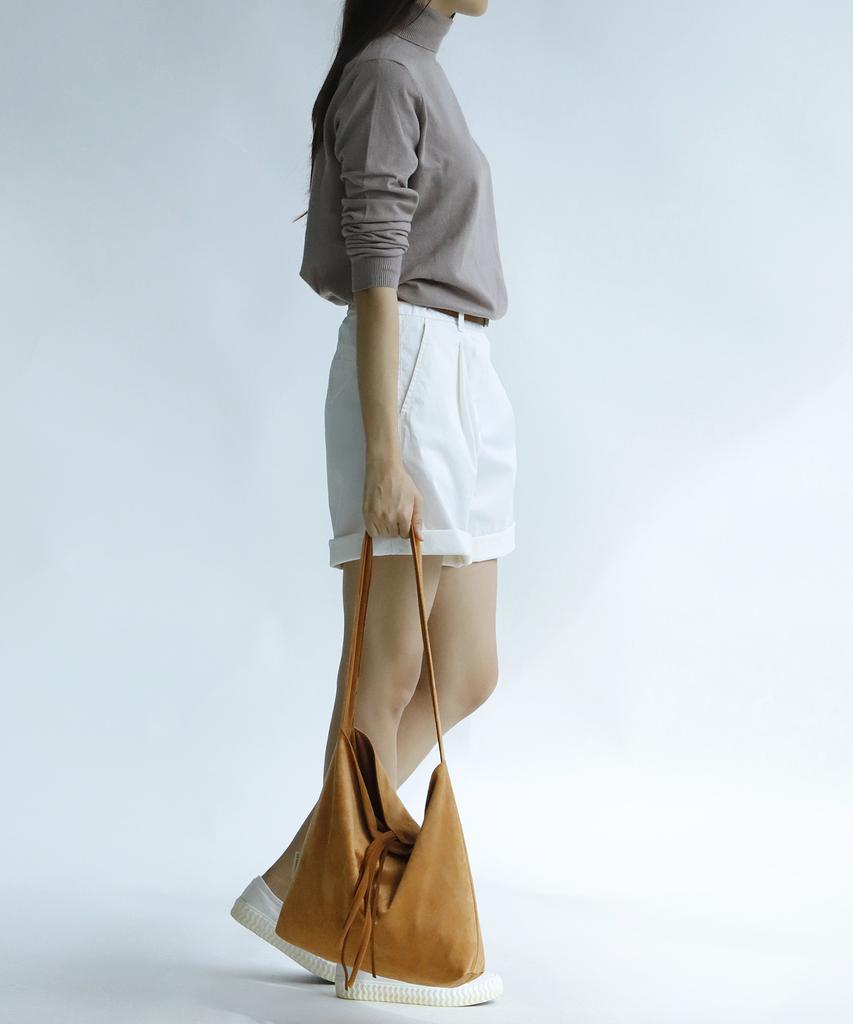 Socharming Plain Easy Corduroy Reversible Shoulder Bag - Suede Camel Brown