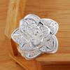 925 Sterling Silver Wedding Jewelry Flower Adjustable Ring