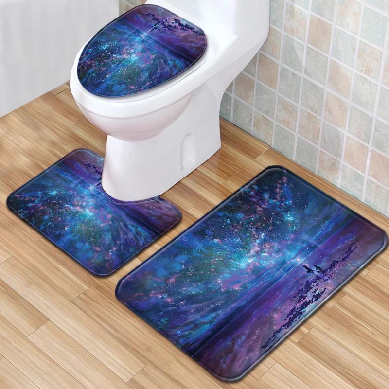 Star Bathroom Floor Mat Toilet Three-Piece Set