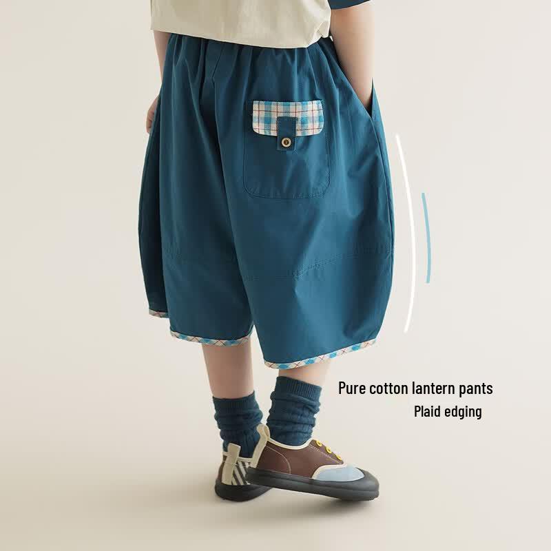 Kids  Cotton Casual Cropped Pants 150