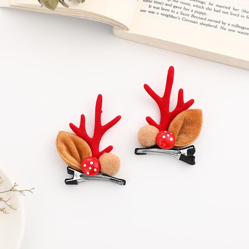 Sponky do vlasů s parohy soba: Vánoční 3D vlasové doplňky pro drdoly a copy