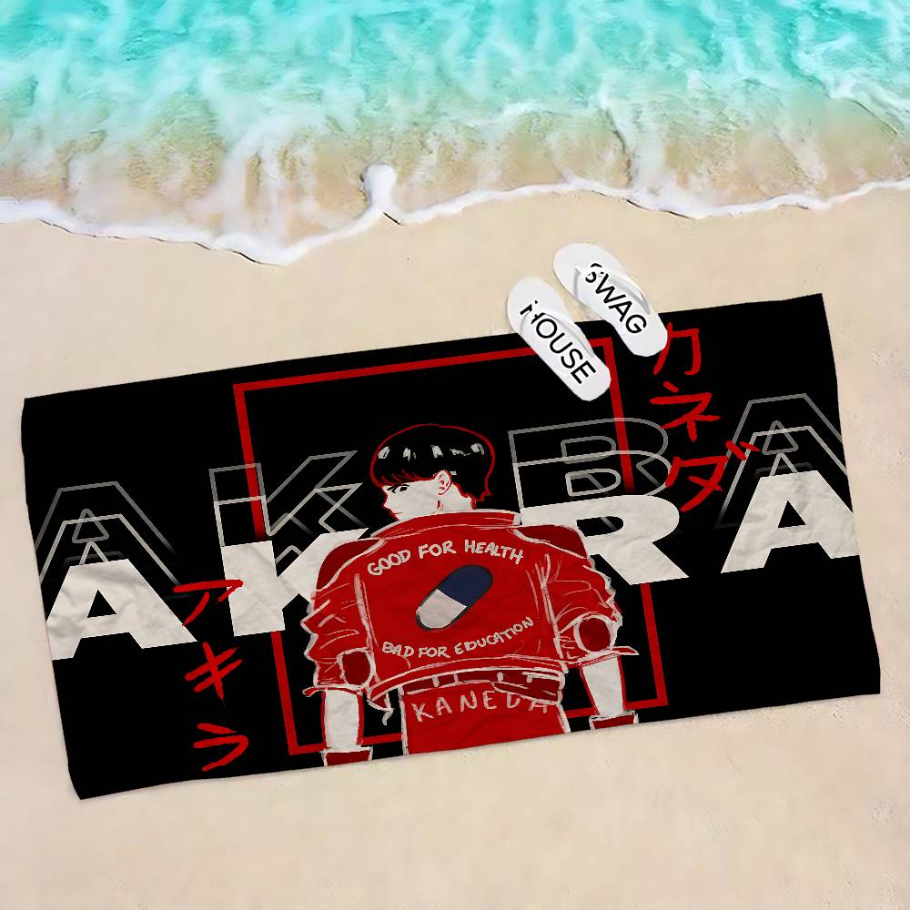 Superpower Energy Body A-akira Anime Bath Towel Microfiber Soft Water Absorbing Breathable For Kids Decorative Beach Towel
