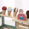 Wooden Ice Cream Counter Playset for Kids, Pretend Play Food Toys for Early Learning and Educational Role Play