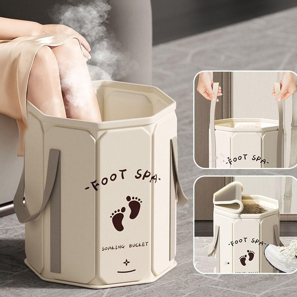Thickened Foot Bath Bucket Collapsible Foot Soak Bucket Multifunctional Foot Washing Bag  Travel