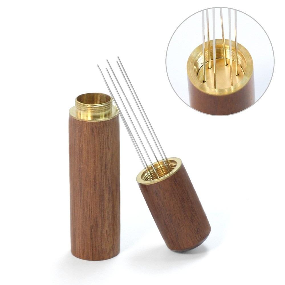 Professional Stainless Steel Coffee Powder Tamper Mini Wood Handle Espresso Distributor Espresso Coffee Stirrer WDT Tool