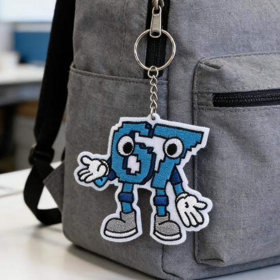 67 Klíčenka Modrý Kreslený Design Lehký Kompaktní Držák na Klíče Přívěsek na Batoh Dekorativní Přívěsek na Tašku