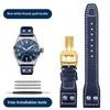 21 22mm Armband Retro Echtes Leder Nieten Armband Für IWC Big Pilot Spitfire Mark18 Vintage Braun Schwarz Blau Rindsleder Uhrenarmband
