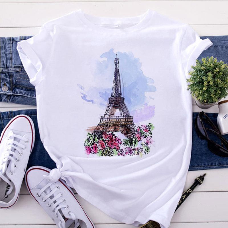 Summer Butterfly Flower Women's Printed Simple Letter Cute Pure Cotton Short Sleeved T-Shirts Women’s