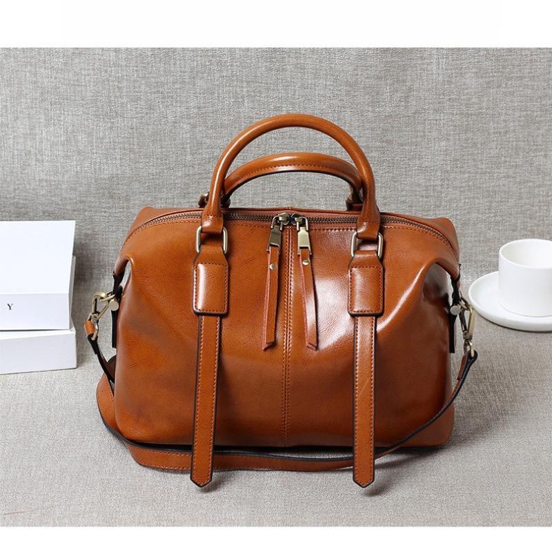 100% Genuine Leather Women Large Handbag Bag Shoulder Ladies Luxury Design Crossbody Bag Commuter Shopping Tote Bag for Women