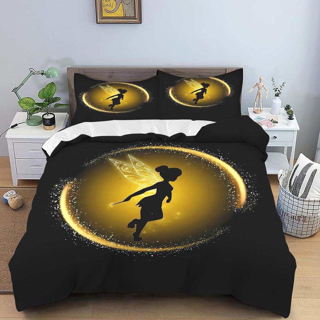Tinker Bell Duvet Cover Cartoon Digital Printing Home Pillowcase Set Adult Bedroom Children Comforter Bedding