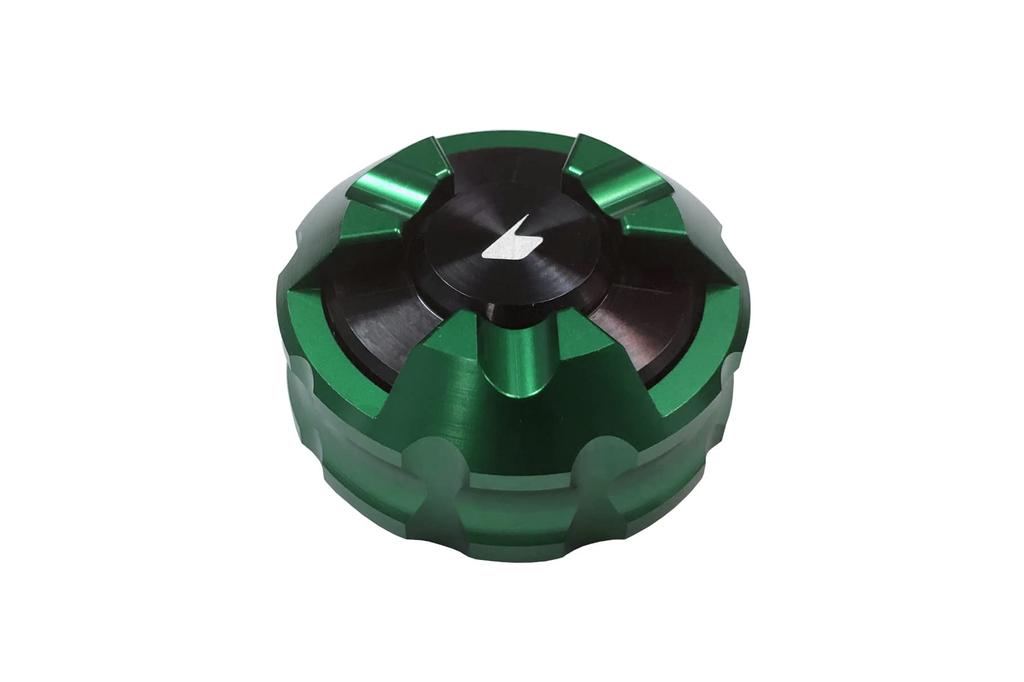 BIKERS Rear Reservoir Tank Cap for Ninja and Ninja Machined ZX-25R, 250, 400, Aluminum, Green, BK-K205-GRN