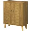 Vintage Storage Cabinet with Double Chevron Doors and Pine Wood Legs, Side Cabinet for Living Room, Kitchen, Bedroom