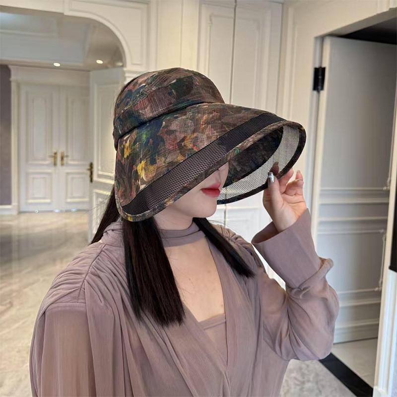 Sun Protection Hat With Large Brim For Women Summer Foldable Uv Sunshade Casual Style